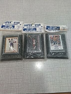 Super Star Sports Plaques - Black Framed Trading Card Display (Set of 3)